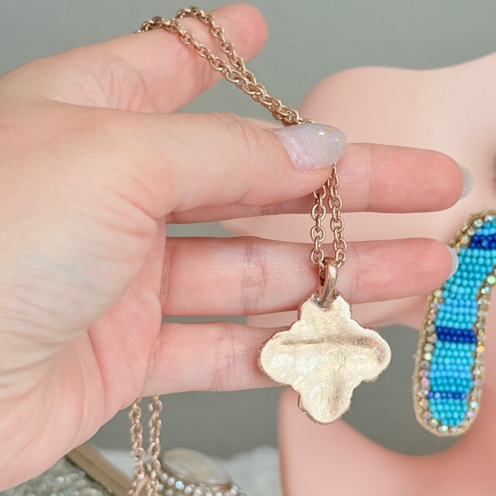 Gold and Turquoise Pendant Necklace - Picture 8 of 8